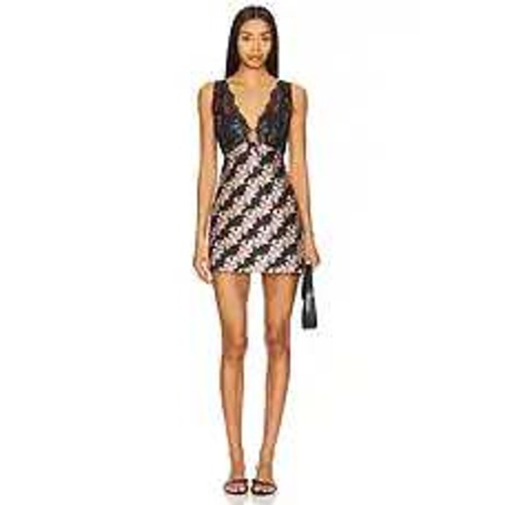 Free People Intimately Countryside Floral Mini Slip Dress Black Combo XS REVOLVE